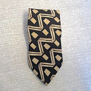HUGO BOSS 100% SILK BLACK & TAN TIE